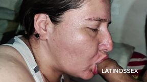 Chubby Colombian with deep throat