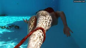 ”Flirty tight perfect hot girl swimming gymnastics”