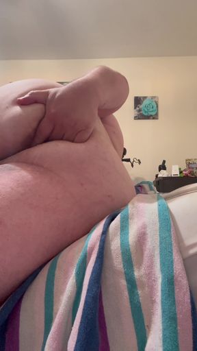 Watch my chubby ass swallow this dildo