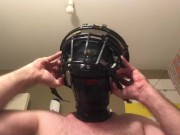 Discovering my new studio gum mask with sports gear