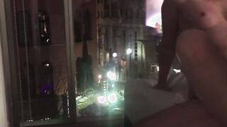 Ex-Wife meets bro at bar while out of town on business and fucks inside front of window for world to