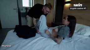Step Mom, Step Sister and Step Son's Wild Hotel Fuck in Ghomestory - XXX!