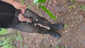 pantyhose peehole public