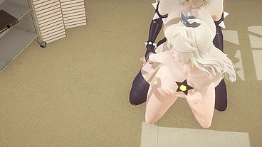 Mario Bross Hentai - Bowssette Futanari Fucks Rosalina in kneeks - Japanese Asian Manga Anime Game Porn