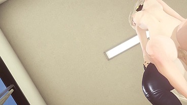 Mario Bross Hentai - Bowssette Futanari Fucks Rosalina in kneeks - Japanese Asian Manga Anime Game Porn