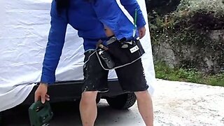 hook fuck hitch elec sex screwdriver insertion outdoor