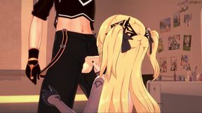 Fischl loves sucking dick, does 69 until she gets cum on her face - Genshin Impact Hentai