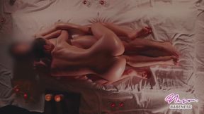 Asian beauty's daring allure captivates with intense, passionate intimate naked massage