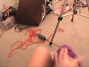 Busty blonde gets both hands and feet bound