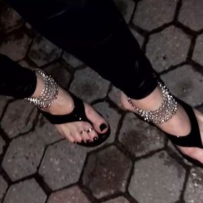 sexy feet and latex flip flops