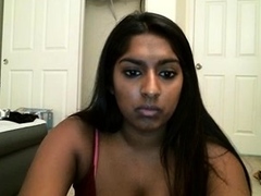 Teen with big boobs fucking a dildo on webcam