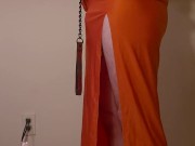 Muscled Trap Getting Dressed to Serve
