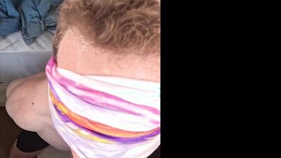 Watch Trent Clayton give a sloppy BBC blowjob while blindfolded by his Athletic Guy
