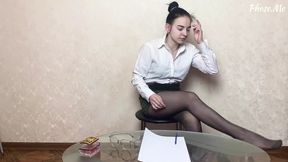 Amber Strips Out of Her Outfit After Long Day at Work