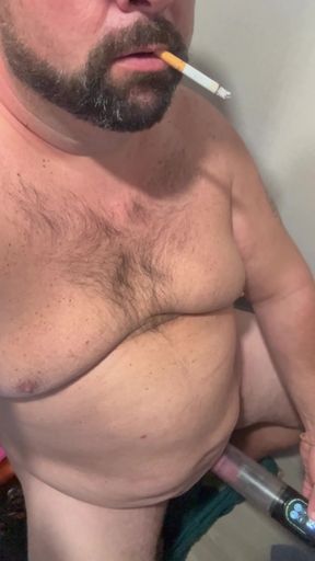Fat Daddy Smoking and Stroking