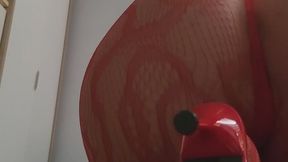 Dancing Russian Goddess in a red bodystocking