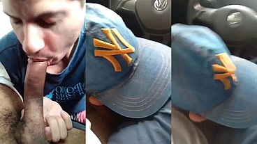 Peguei corrida com o Uber e o motorista ficou apertando o pau pra mim, quando ele falou que eu poderia fazer o que quisesse cai logo de boca.