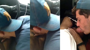 Peguei corrida com o Uber e o motorista ficou apertando o pau pra mim, quando ele falou que eu poderia fazer o que quisesse cai logo de boca.