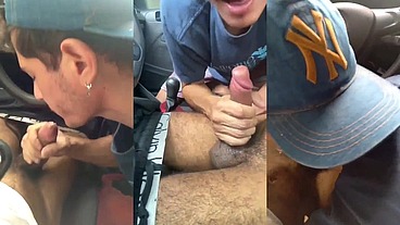 Peguei corrida com o Uber e o motorista ficou apertando o pau pra mim, quando ele falou que eu poderia fazer o que quisesse cai logo de boca.