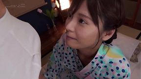 Asian EXPERIENCED ONE Rei Kuruki exchanges fluids with older man