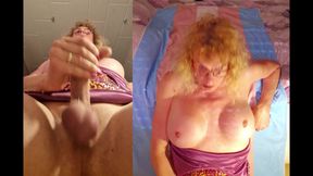 Tslillysophie Plays with Her Hard Girlsdick and Big Tits on Her Bed and Cums with Her Masturbator