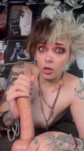 Topless Goth Girl Handjob Till You Blow Your Load JOI Dirty Talk Good Boy