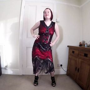 Dancing in Vintage dress and Stockings