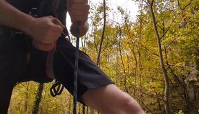 Jerking off While Rock Climbing
