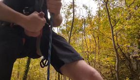 Jerking off While Rock Climbing