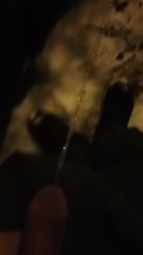 Urinating in the snow and enjoying it