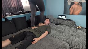 Goddess Luna and faith - facesitting and trampling in leggings