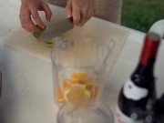 Making sexy sangria with Piper Blush