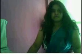 Chunky and cute Indian chick takes off her saree on webcam