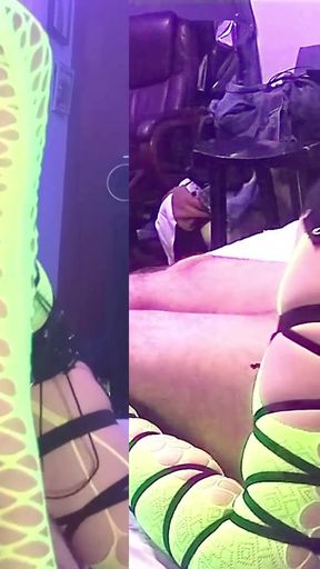 Sexy raver babe teasing big cock with her tongue and gets creampied   Clip 1
