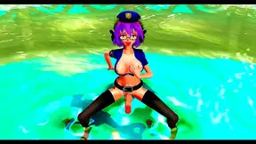 Two Futanari Dancers Seduce With Tails in Erotic Anime Dance Scene