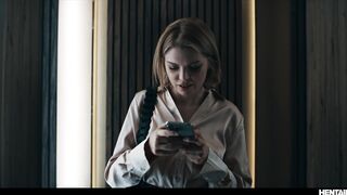 Hentai Monster Cock - Cute Blonde Ashby Hardcore Creampied in Office Elevator