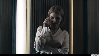 Hentai Monster Cock - Cute Blonde Ashby Hardcore Creampied in Office Elevator