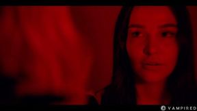 Brunette babe seduced as lesbian vampires finger and fuck her