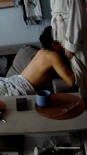 Little Slut Comes Home From College and Gives Grandpa a Blowjob