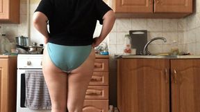 Teasing in panties with pad!