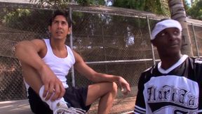 Sexy Latino muscle fucked by XXL black cock
