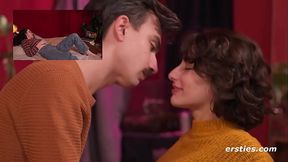 Brunette Josie sets up boyfriend for blind date with cute girl Tula