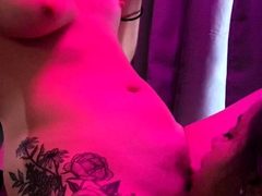 Blonde and brunette lesbians licking and sucking pussy