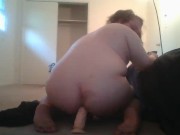 chubby taking 14 inches of dildo