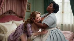 elegant lady receives warm nourishment from her maid in tender lap and passionate all-fours moments (ai generated)