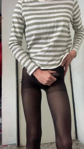 Trans girl shows you her pantyhose