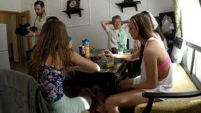 PANTIES OFF: No panties hot tight party girls dance and striptease for Leon Lambert to edge and ride