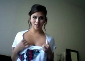 Stunning brunette college girl loves to tease me on webcam
