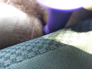 Dildo in Ass and Stroking Cock in Car