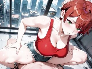 Lewd Red Haired Angel Futuristic Subway Multiple Ardent Creampies